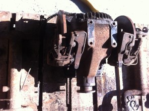 Differential with the brake still attached.